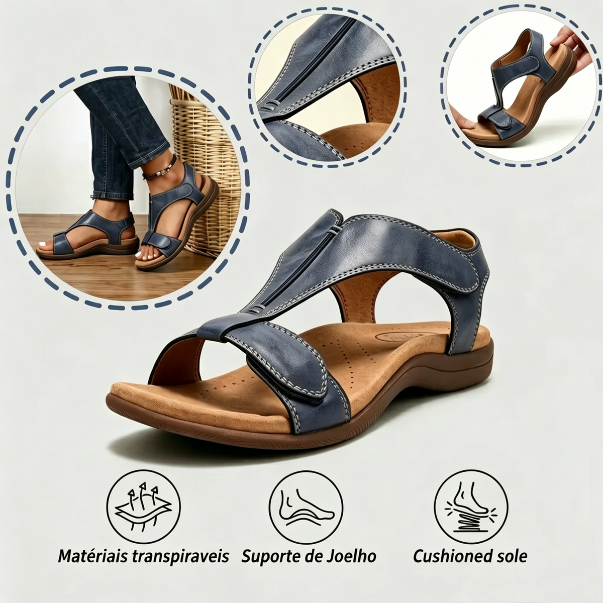 🎁Hoje com 50% de desconto - não perca! | Sandálias ortopédicas com formato ergonômico - caminhe sem dor👞 Garantem uma caminhada mais confortável