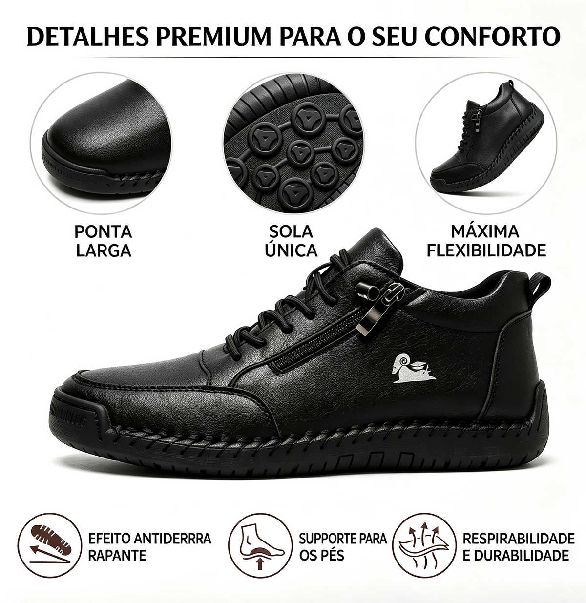 🔥 50% de desconto – Não perca | Calçados selecionados em couro de bezerro – sapatos ortopédicos – 👞 – duráveis, antiderrapantes e impermeáveis | suporte para o arco do pé, alívio da dor, unissex