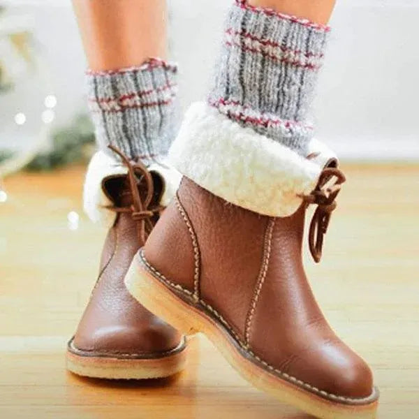 (🔥50% de desconto hoje - não perca esta oportunidade) ⏰ - Botas vintage de pele de carneiro macias e confortáveis (suporte de arco - facilita o caminhar)