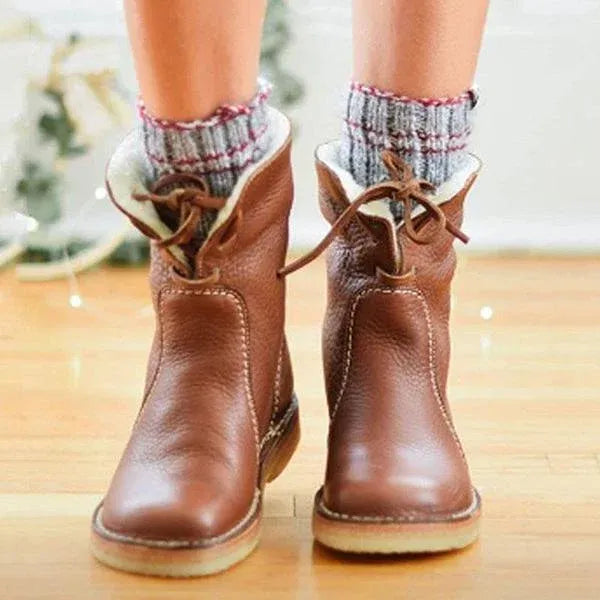 (🔥50% de desconto hoje - não perca esta oportunidade) ⏰ - Botas vintage de pele de carneiro macias e confortáveis (suporte de arco - facilita o caminhar)