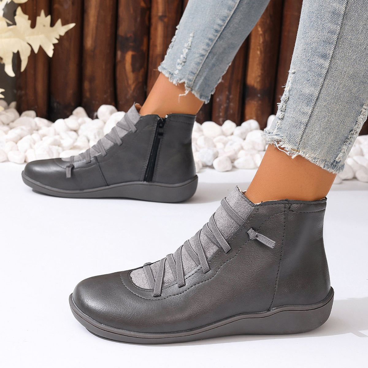 (đ„50% de desconto hoje - nĂŁo perca esta oportunidade) â° - Botas ortopĂ©dicas em pele genuĂna macias e confortĂĄveis (suporte de arco - facilita o caminhar)