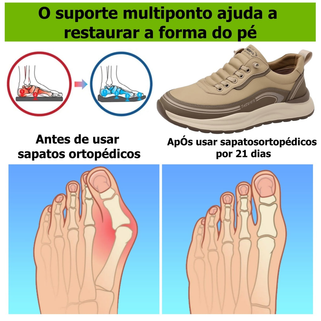 [⏰Desconto limitado de 50% - Enquanto durarem os estoques] Calçado ortopédico com design ergonômico - para aliviar dores nos pés, articulações, joelhos e costas👞