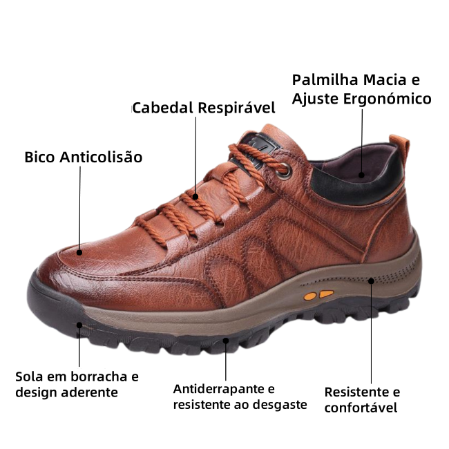 [⏰Desconto de 50% por tempo limitado - Não perca] Sapatos ortopédicos com design ergonómico - Couro premium + costurado à mão 👞