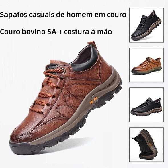 [⏰Desconto de 50% por tempo limitado - Não perca] Sapatos ortopédicos com design ergonómico - Couro premium + costurado à mão 👞