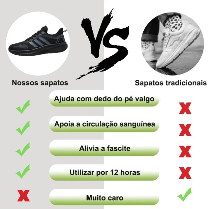 [⏰Desconto de 50% por tempo limitado - não perca] Sapatos ortopédicos com design ergonómicos 👞 Use-os e cada passo será uma massagem nos pés