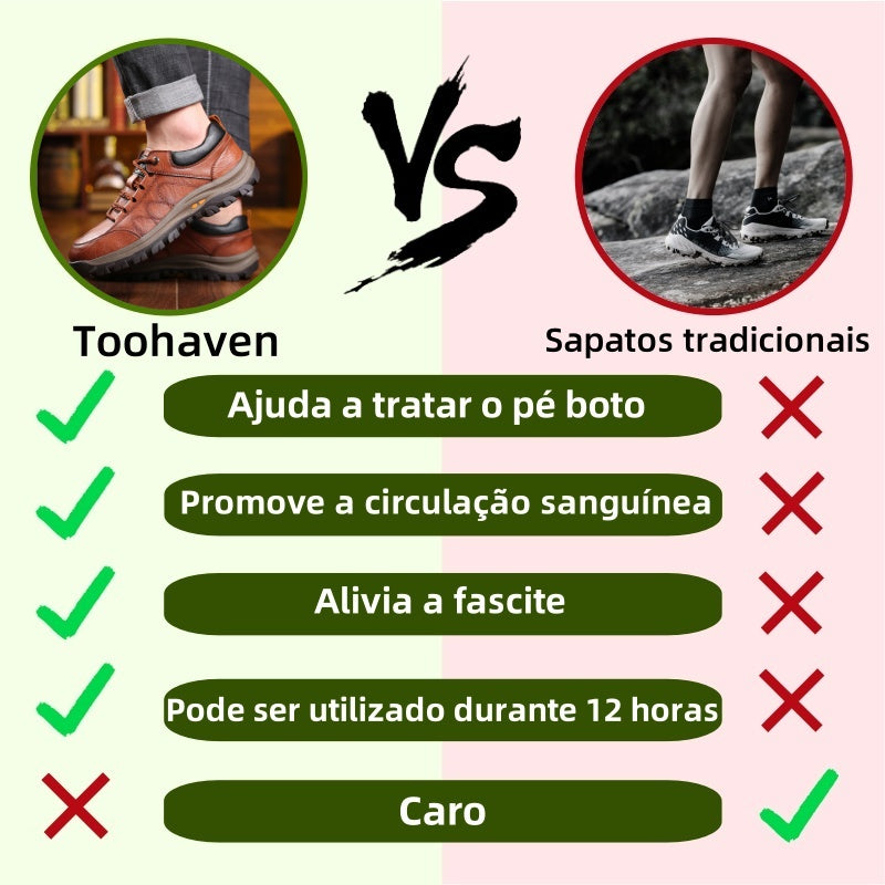 [⏰Desconto de 50% por tempo limitado - Não perca] Sapatos ortopédicos com design ergonómico - Couro premium + costurado à mão 👞