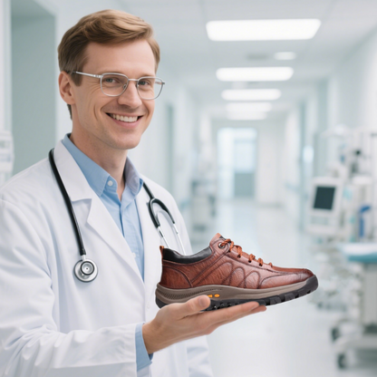 [⏰Desconto de 50% por tempo limitado - Não perca] Sapatos ortopédicos com design ergonómico - Couro premium + costurado à mão 👞