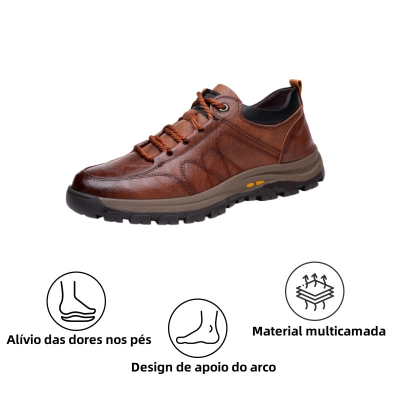 [⏰Desconto de 50% por tempo limitado - Não perca] Sapatos ortopédicos com design ergonómico - Couro premium + costurado à mão 👞
