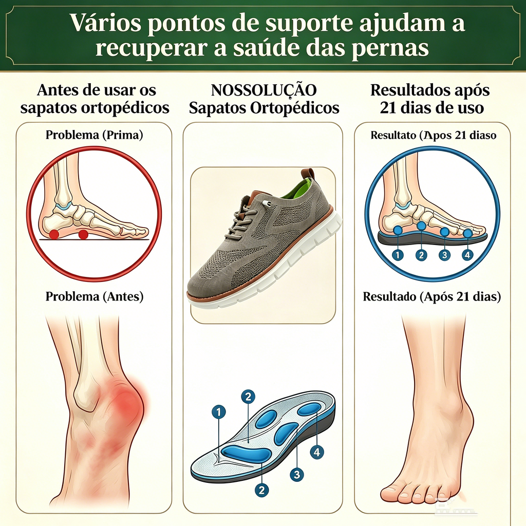🔥50% de desconto hoje - não perca! | Calçado ortopédico ergonômico, macio e confortável para uso diário e esportes - ✅Suporte para o arco do pé facilita a caminhada