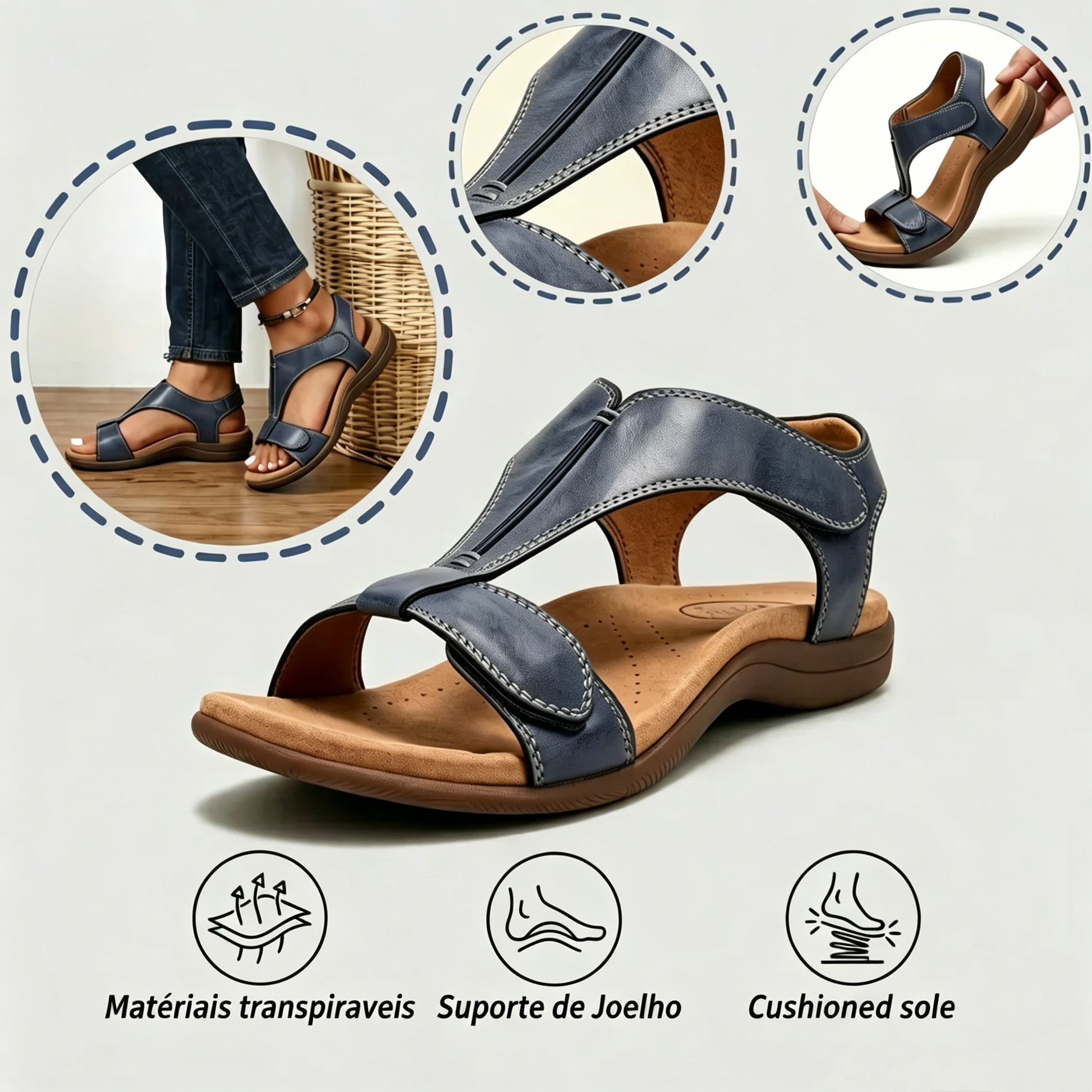 🎁Hoje com 50% de desconto - não perca! | Sandálias ortopédicas com formato ergonômico - caminhe sem dor👞 Garantem uma caminhada mais confortável