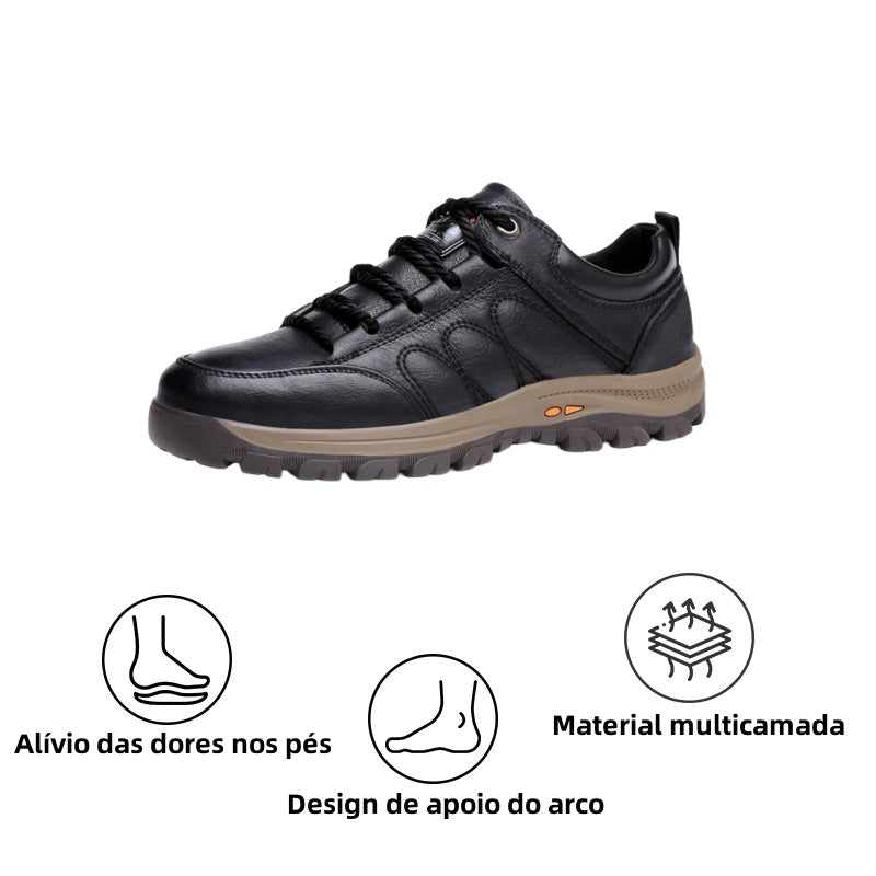 [⏰Desconto de 50% por tempo limitado - Não perca] Sapatos ortopédicos com design ergonómico - Couro premium + costurado à mão 👞