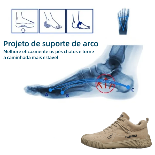 [⏰Desconto de 50% por tempo limitado - Não perca] Sapatos ortopédicos com design ergonómico - Couro premium + costurado à mão 👞