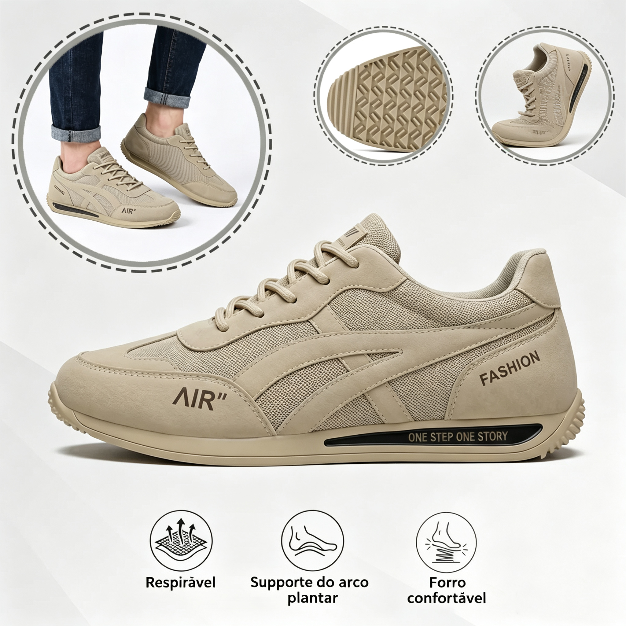 🔥 Oferta especial de hoje com 50% de desconto🎁Sapatos ortopédicos masculinos para caminhada ✅ Respiráveis e antiderrapantes - Diga adeus à dor nos pés e desfrute de conforto o dia todo!
