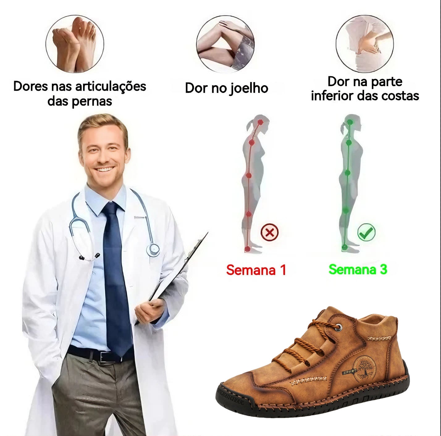 Calçados ortopédicos Biaotok® | Conforto para caminhar o dia todo