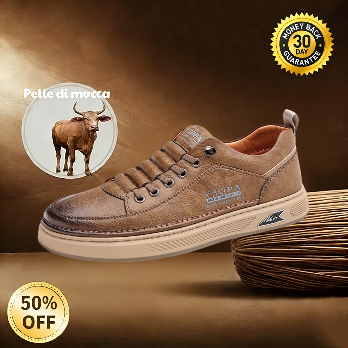 🐂 Sapatos de homem em pele de bezerro fabricados na Austrália 👞 Costurados à mão, fáceis de calçar e descalçar ✅ Suporte para o arco do pé, alívio da dor - caminhada confortável