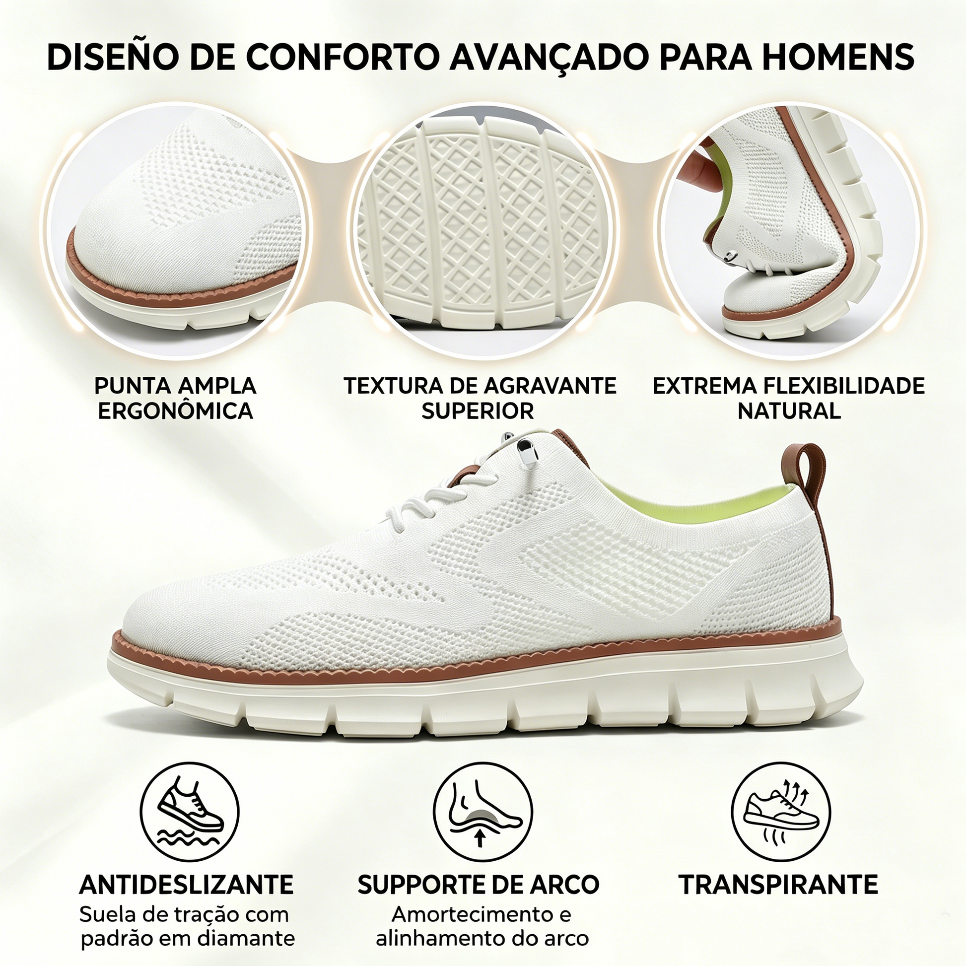 🔥50% de desconto hoje - não perca! | Calçado ortopédico ergonômico, macio e confortável para uso diário e esportes - ✅Suporte para o arco do pé facilita a caminhada
