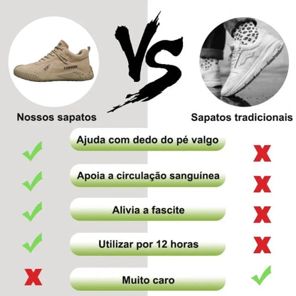 [⏰Desconto de 50% por tempo limitado - Não perca] Sapatos ortopédicos com design ergonómico - Couro premium + costurado à mão 👞