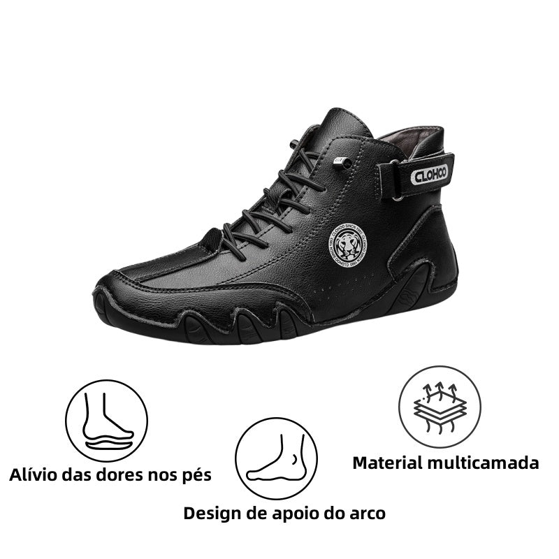 [⏰Desconto de 50% por tempo limitado - Não perca] Sapatos ortopédicos com design ergonómico - Couro premium + costurado à mão 👞