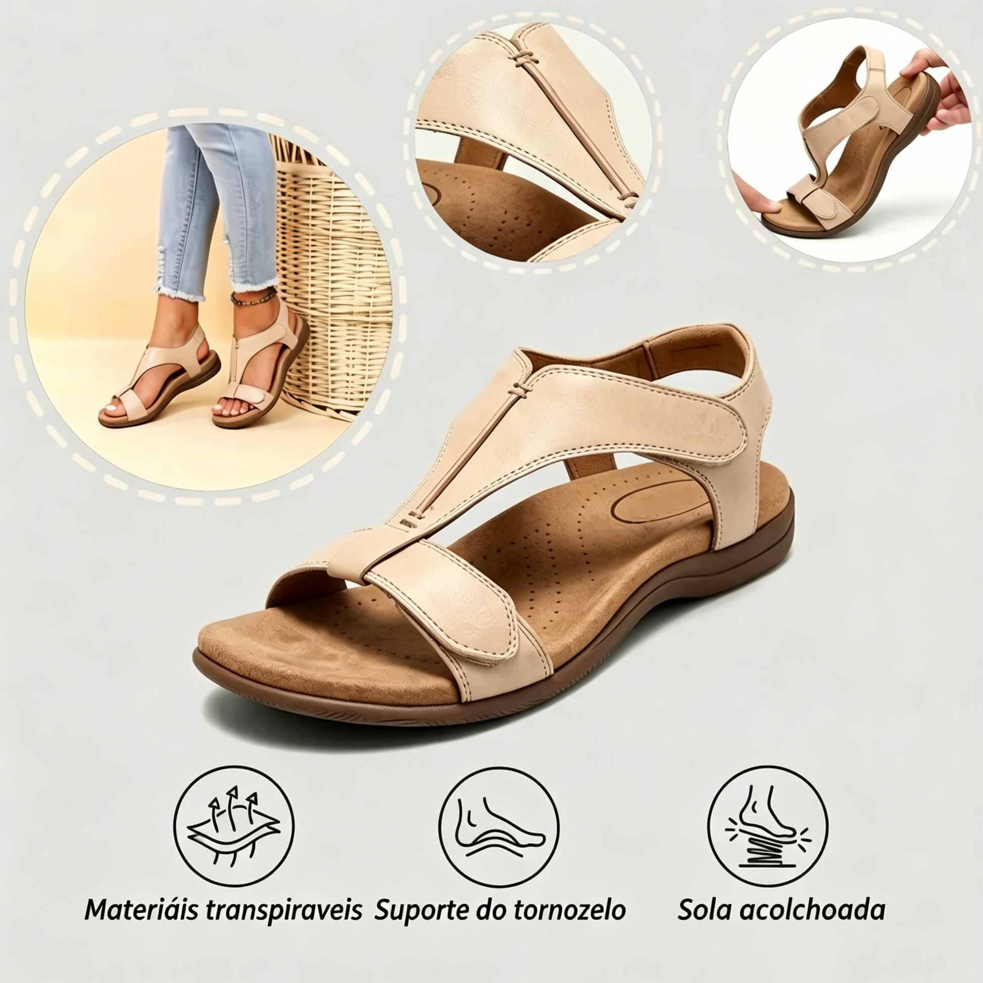 🎁Hoje com 50% de desconto - não perca! | Sandálias ortopédicas com formato ergonômico - caminhe sem dor👞 Garantem uma caminhada mais confortável