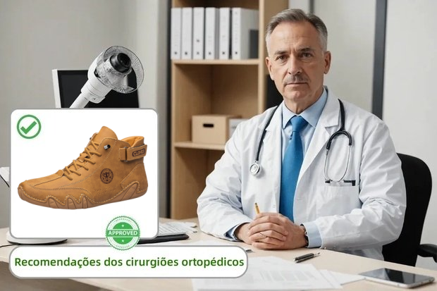 [⏰Desconto de 50% por tempo limitado - Não perca] Sapatos ortopédicos com design ergonómico - Couro premium + costurado à mão 👞