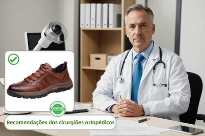 [⏰Desconto de 50% por tempo limitado - Não perca] Sapatos ortopédicos com design ergonómico - Couro premium + costurado à mão 👞