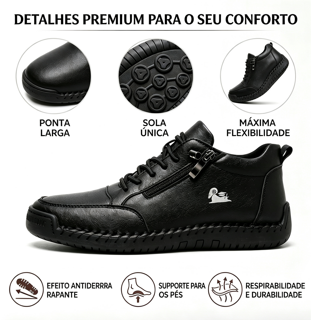 🔥 50% de desconto – Não perca | Calçados selecionados em couro de bezerro – sapatos ortopédicos – 👞 – duráveis, antiderrapantes e impermeáveis | suporte para o arco do pé, alívio da dor, unissex