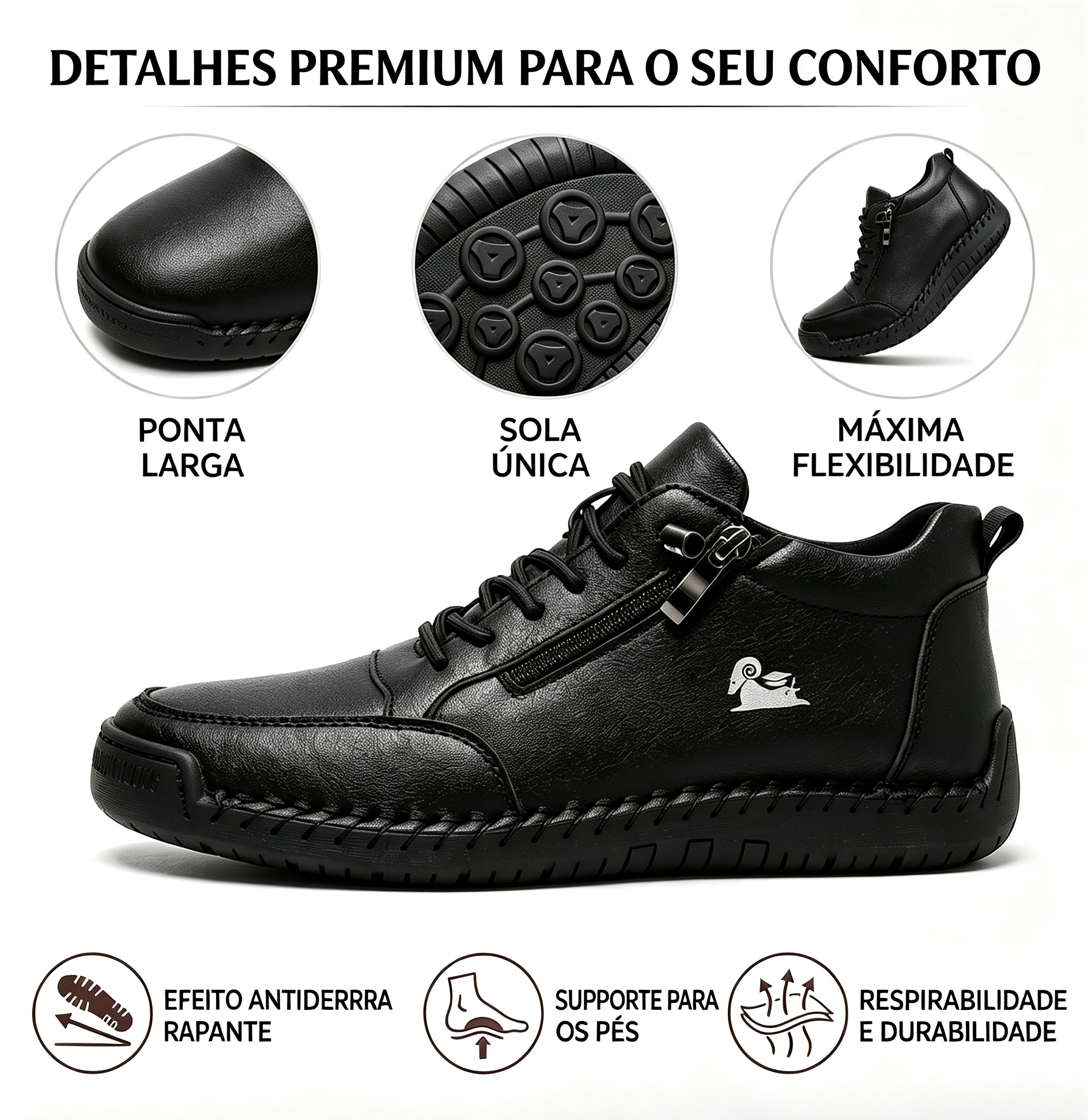 🔥 50% de desconto – Não perca | Calçados selecionados em couro de bezerro – sapatos ortopédicos – 👞 – duráveis, antiderrapantes e impermeáveis | suporte para o arco do pé, alívio da dor, unissex