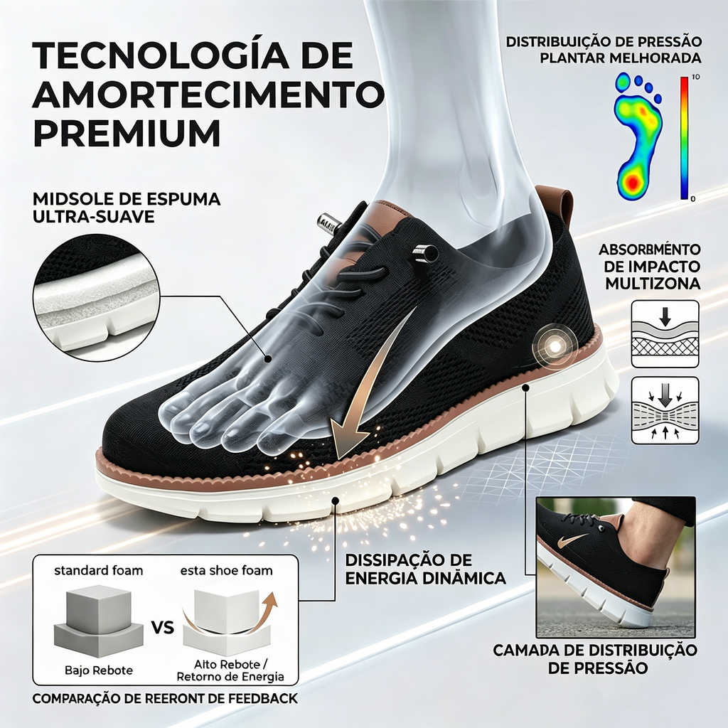 🔥50% de desconto hoje - não perca! | Calçado ortopédico ergonômico, macio e confortável para uso diário e esportes - ✅Suporte para o arco do pé facilita a caminhada