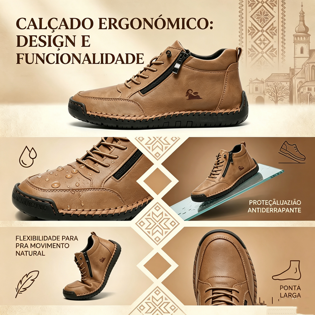 🔥 50% de desconto – Não perca | Calçados selecionados em couro de bezerro – sapatos ortopédicos – 👞 – duráveis, antiderrapantes e impermeáveis | suporte para o arco do pé, alívio da dor, unissex
