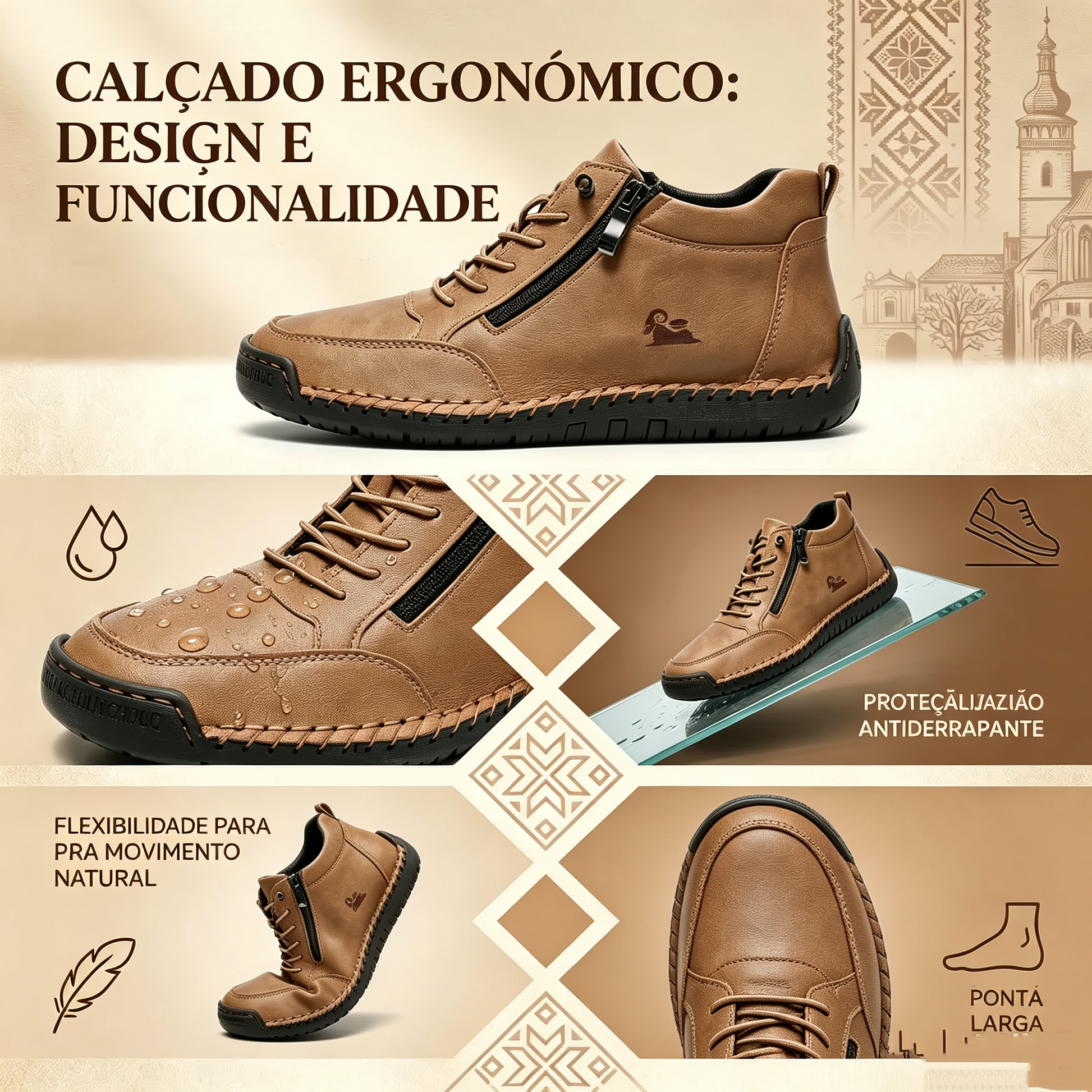 🔥 50% de desconto – Não perca | Calçados selecionados em couro de bezerro – sapatos ortopédicos – 👞 – duráveis, antiderrapantes e impermeáveis | suporte para o arco do pé, alívio da dor, unissex
