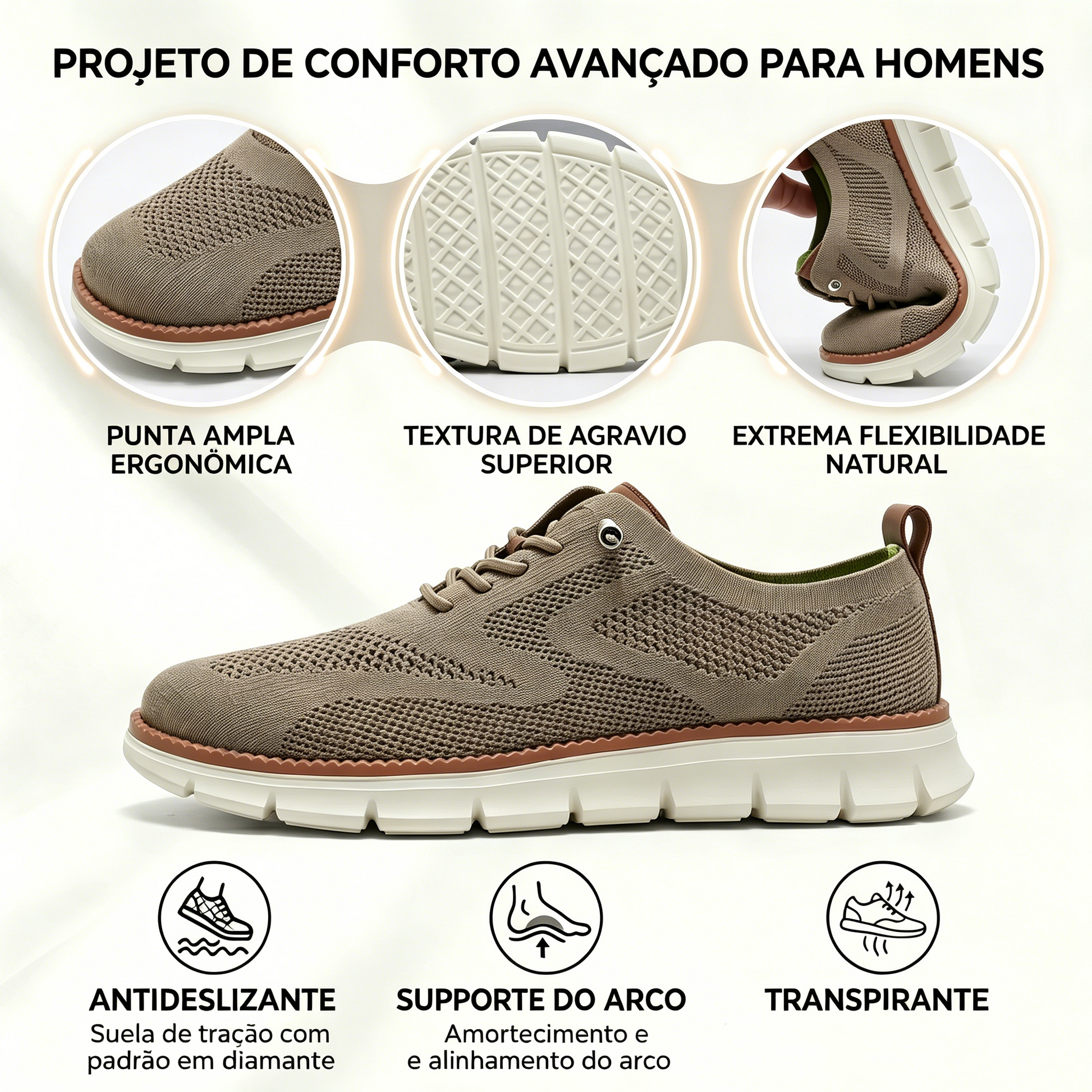 🔥50% de desconto hoje - não perca! | Calçado ortopédico ergonômico, macio e confortável para uso diário e esportes - ✅Suporte para o arco do pé facilita a caminhada