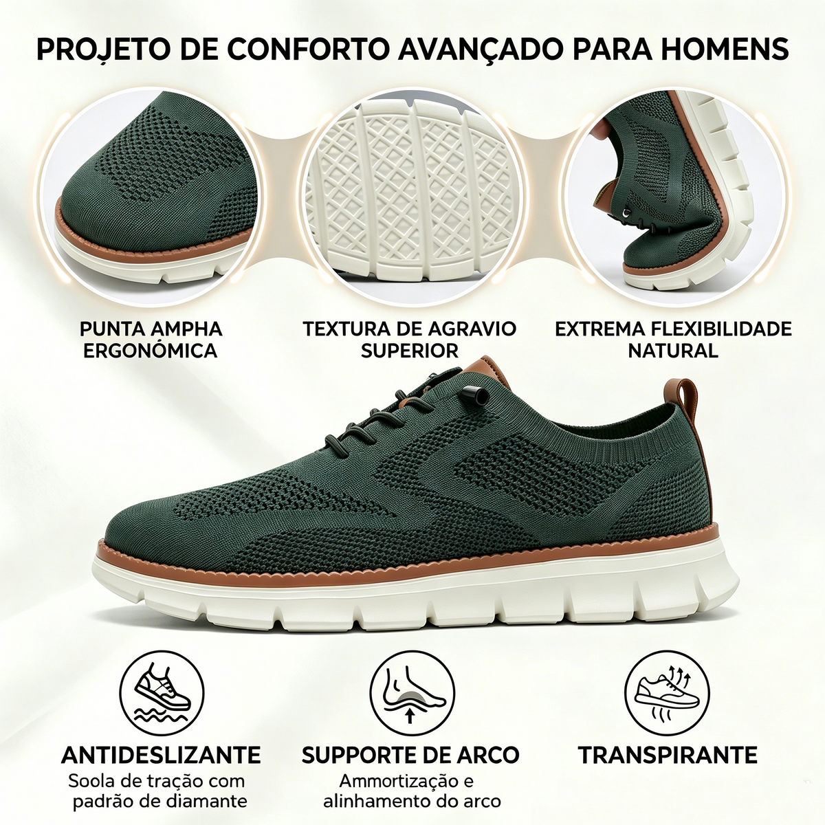 🔥50% de desconto hoje - não perca! | Calçado ortopédico ergonômico, macio e confortável para uso diário e esportes - ✅Suporte para o arco do pé facilita a caminhada