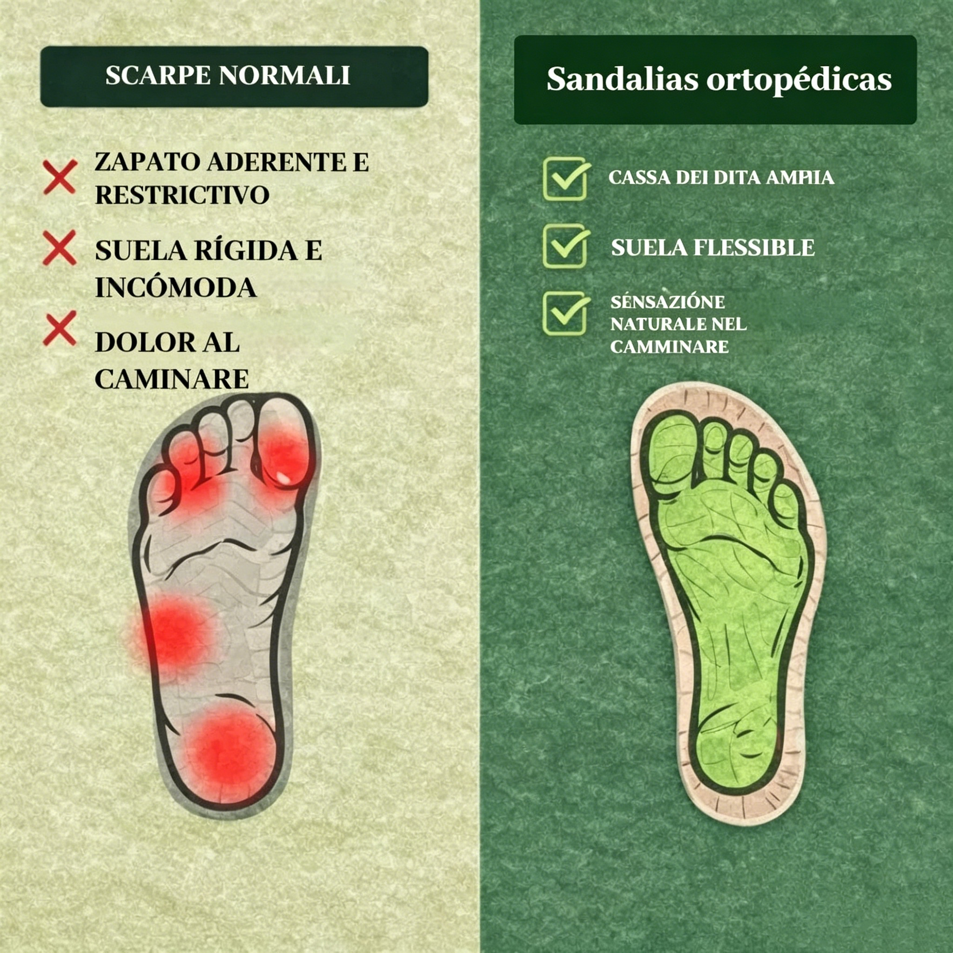 Sandálias ortopédicas – Sandálias confortáveis para mulheres | Suporte ergonômico