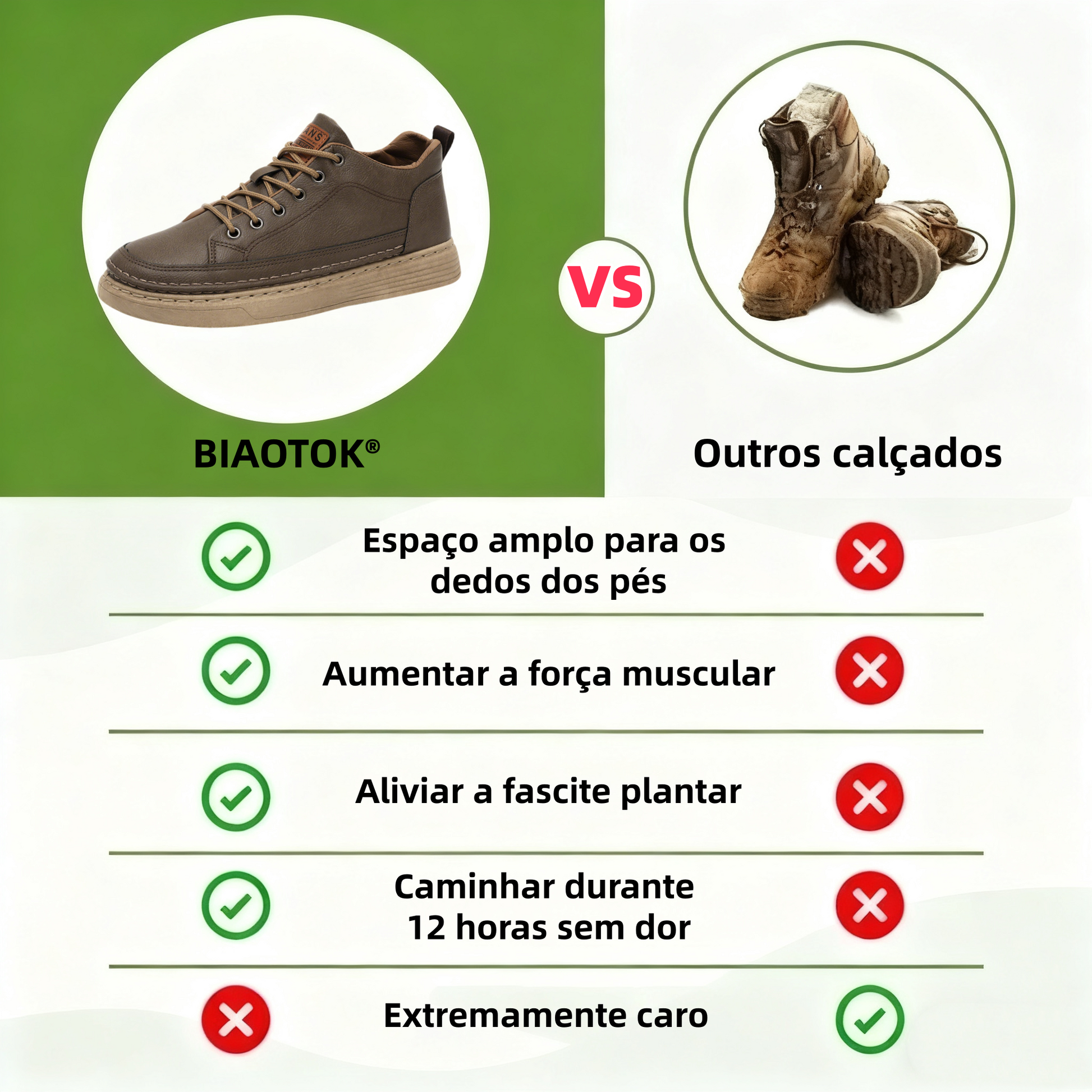Sapatos de caminhada Biaotok® | Fabricados com pele de bezerro australiana ✅ Suporte para o arco do pé para alívio da dor: Caminhada confortável