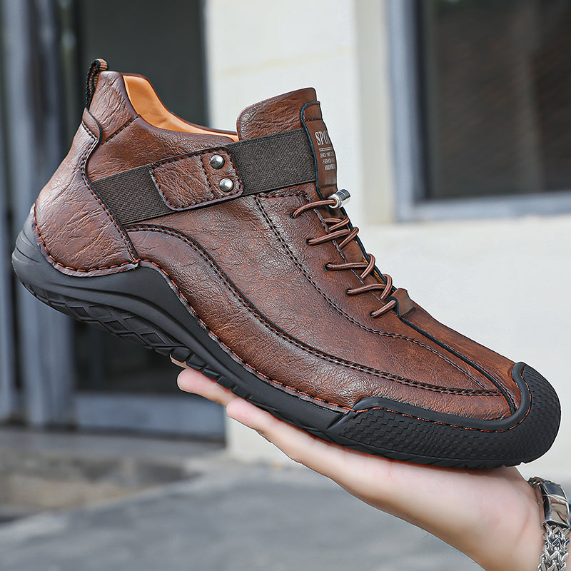 ⏰50% de desconto!Atividades promocionais de Natal！ Sapatos em pele de alta qualidade para aliviar a dor nos seus pés!