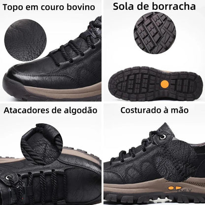 [⏰Desconto de 50% por tempo limitado - Não perca] Sapatos ortopédicos com design ergonómico - Couro premium + costurado à mão 👞