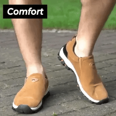 🐂 Sapatos masculinos de couro de bezerro fabricados na Austrália 👞 Costurados à mão, fáceis de calçar e descalçar ✅ Suporte para o arco do pé, alívio da dor - caminhada confortável