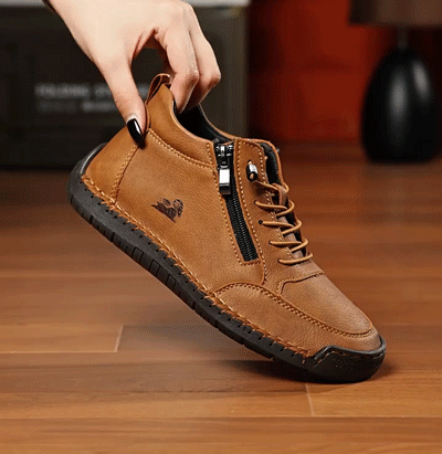 🔥 50% de desconto – Não perca | Calçados selecionados em couro de bezerro – sapatos ortopédicos – 👞 – duráveis, antiderrapantes e impermeáveis | suporte para o arco do pé, alívio da dor, unissex