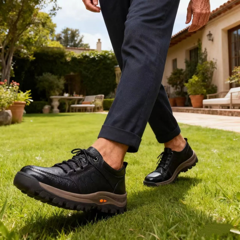 (🎁Oferta por tempo limitado) Sapatos de couro de vitelo italiano macios e confortáveis 🐂 Costurados à mão, impermeáveis e antiderrapantes ✅ Suporte para o arco do pé: caminhada confortável