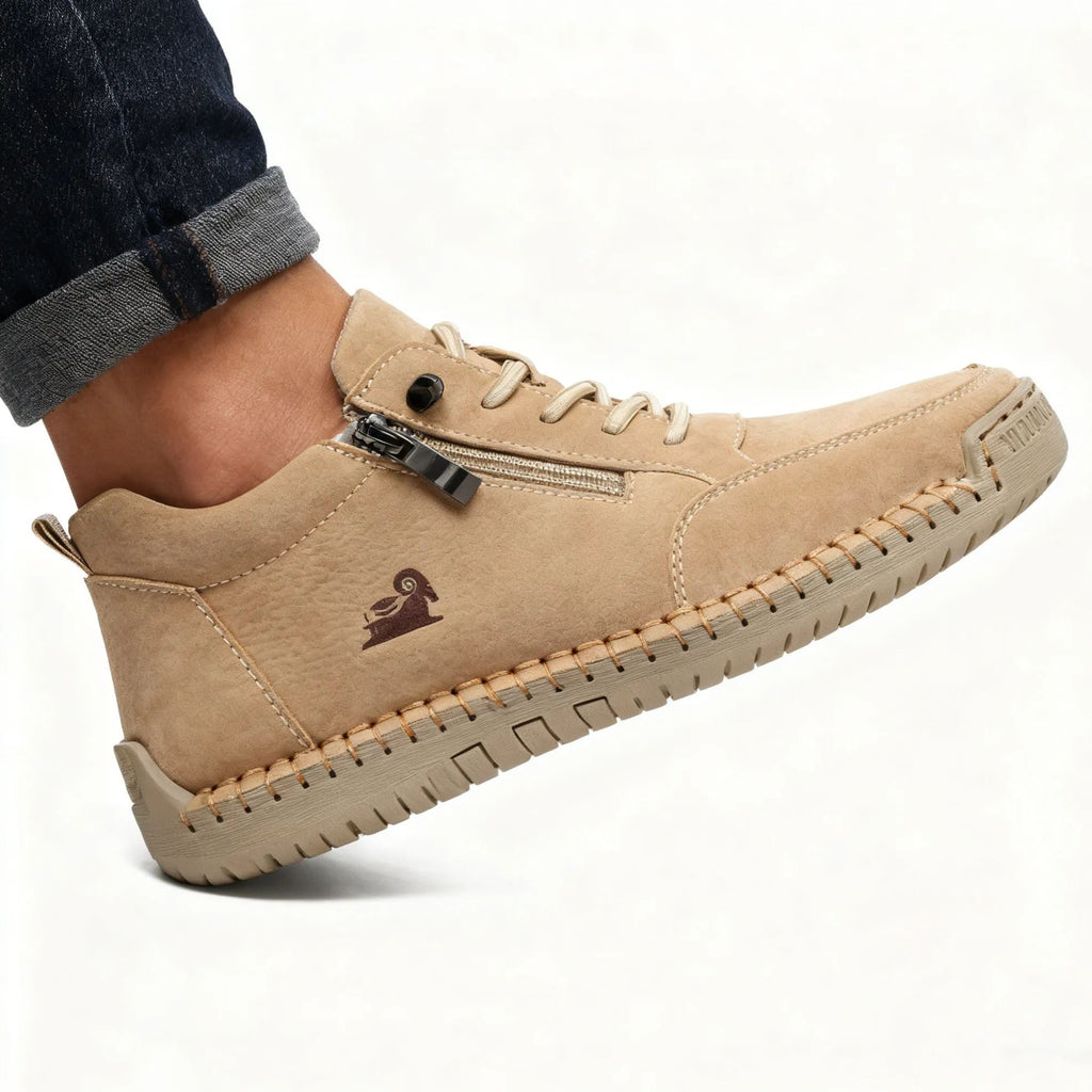 Biaotok® | Sapatos ortopédicos de cano alto em couro com suporte ergonômico para o arco do pé e sola antiderrapante proporcionam conforto excepcional!