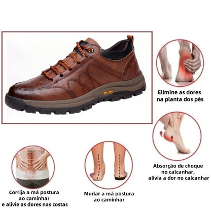 [⏰Desconto de 50% por tempo limitado - Não perca] Sapatos ortopédicos com design ergonómico - Couro premium + costurado à mão 👞