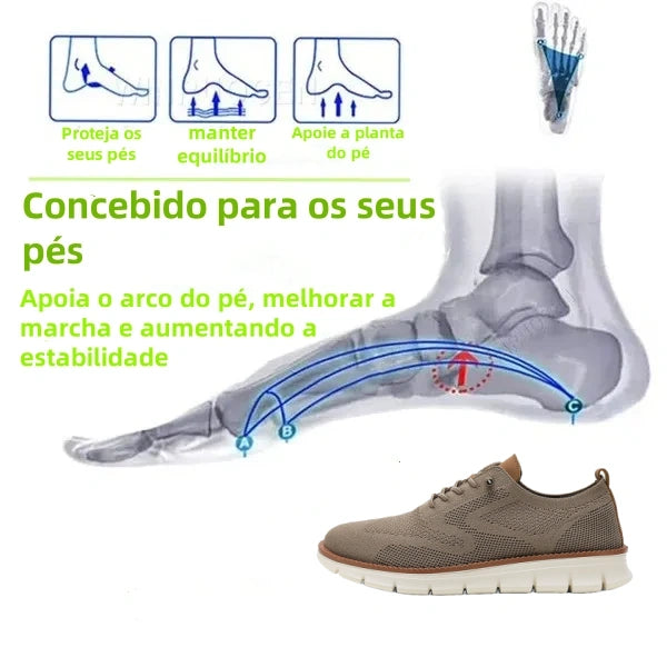 [⏰Desconto de 50% por tempo limitado - não perca] Sapatos ortopédicos com design ergonómico - Design sem a necessidade de amarrar as laces dos sapatoss👞