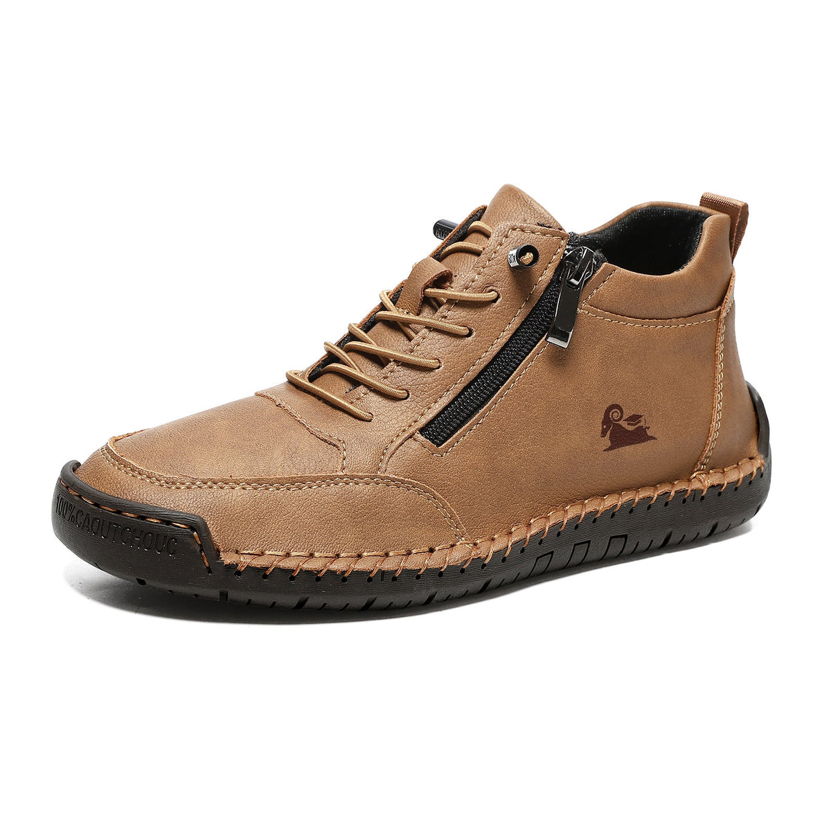 Biaotok® | Sapatos ortopédicos de cano alto em couro com suporte ergonômico para o arco do pé e sola antiderrapante proporcionam conforto excepcional!