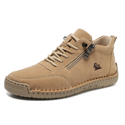 Biaotok® | Sapatos ortopédicos de cano alto em couro com suporte ergonômico para o arco do pé e sola antiderrapante proporcionam conforto excepcional!