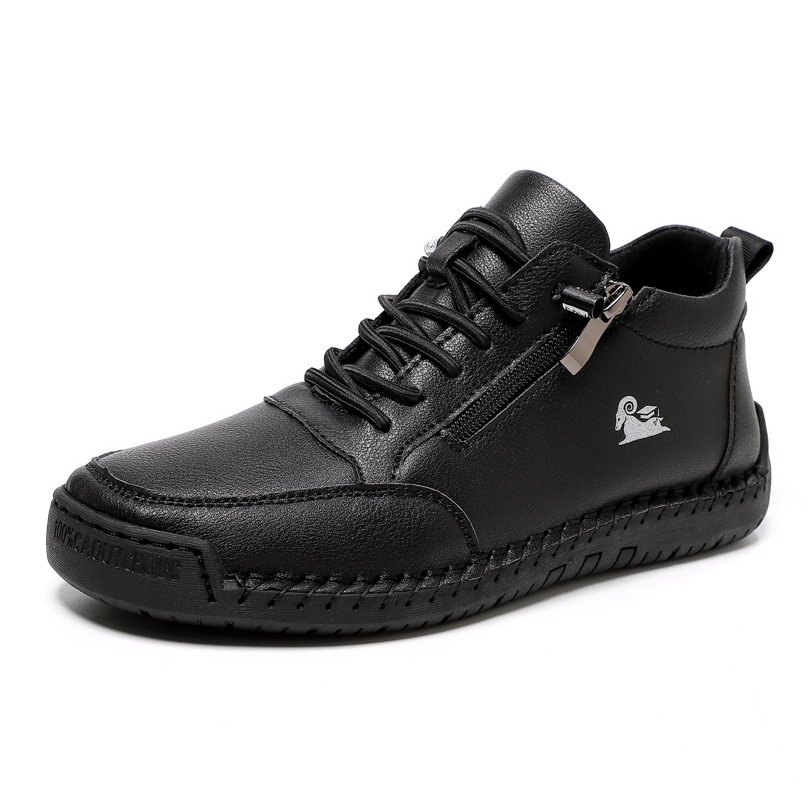 Biaotok® | Sapatos ortopédicos de cano alto em couro com suporte ergonômico para o arco do pé e sola antiderrapante proporcionam conforto excepcional!