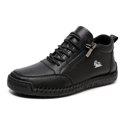 Biaotok® | Sapatos ortopédicos de cano alto em couro com suporte ergonômico para o arco do pé e sola antiderrapante proporcionam conforto excepcional!