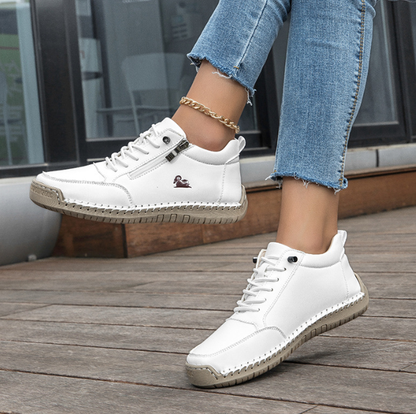 Biaotok® | Sapatos ortopédicos de cano alto em couro com suporte ergonômico para o arco do pé e sola antiderrapante proporcionam conforto excepcional!